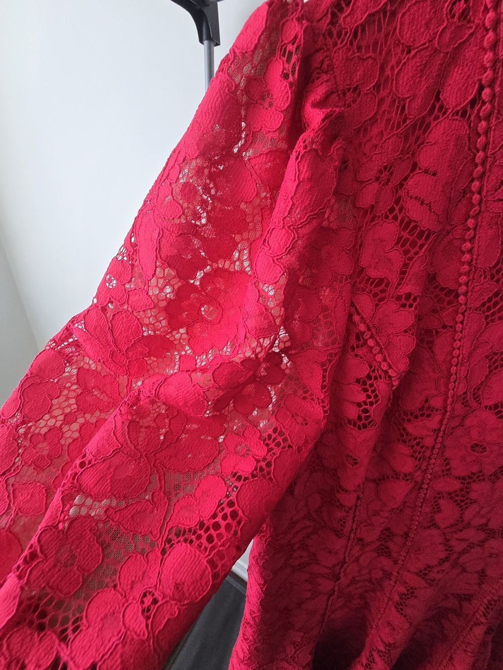 Ever New Milly Lace Trim Mini Dress Bright Rose Pink Puff Sleeve - Picture 7 of 12